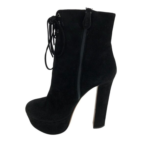 ALAIA Black Suede Lace Up Corset Platform high heel Ankle Booties + dust bag 39 - Picture 2 of 15